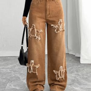 Oversized Straight-Leg High-Waisted Jeans