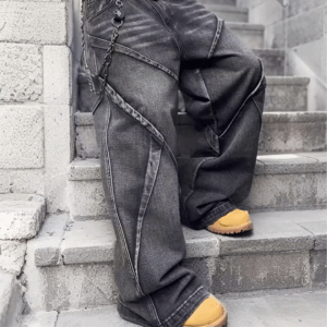 Men's High Street Distressed Faux Denim