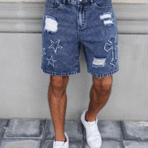 Mens Streetwear Denim Mid-Length Shorts